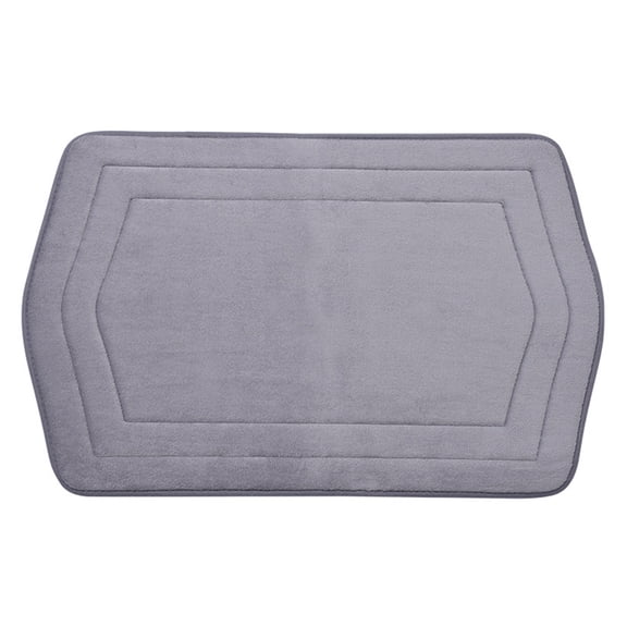CSCHome Simple Solid Color Non-slip Bathroom Mat,Absorbent and Quick-Drying,Luxury Soft Plush Bath Mat(Light gray)