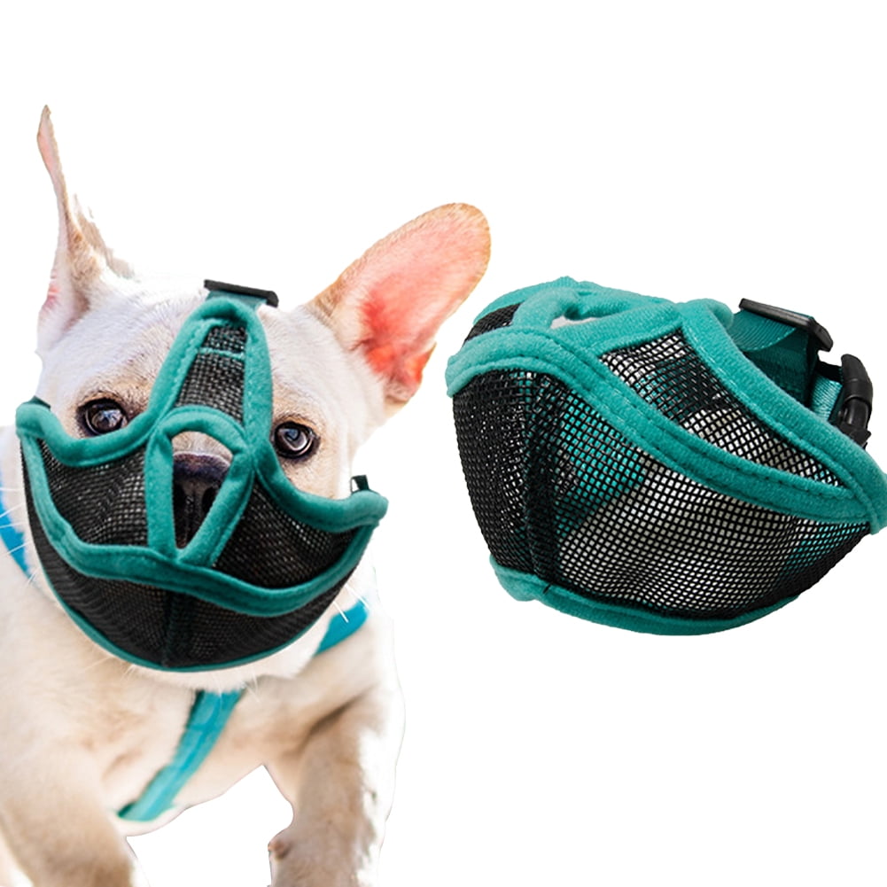 CSCHome Small Dog Muzzle FullCovered Air Mesh Prevent Biting French