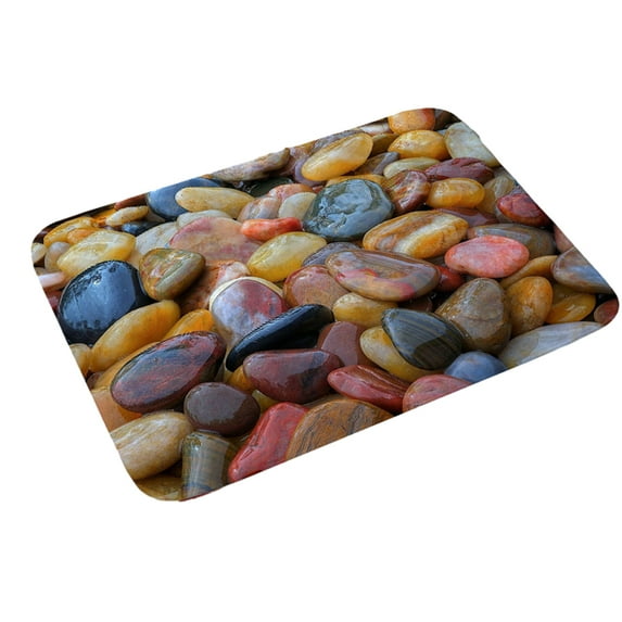 CSCHome Non-slip Floor Mats Rugs Bathroom Rugs Machine Washable Stone Patterned Flannel Floor Mats Outdoor Rugs for Home
