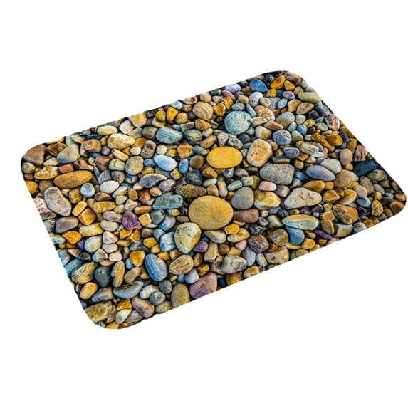 CSCHome Non-slip Floor Mats Rugs Bathroom Rugs Machine Washable Stone Patterned Flannel Floor Mats Outdoor Rugs for Home