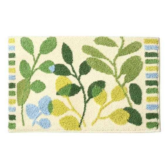 CSCHome Summer Style Leaf Fashion Bath Rug Machine Washable Absorbent Soft Plush Shaggy Bath Rug Bedroom Decor