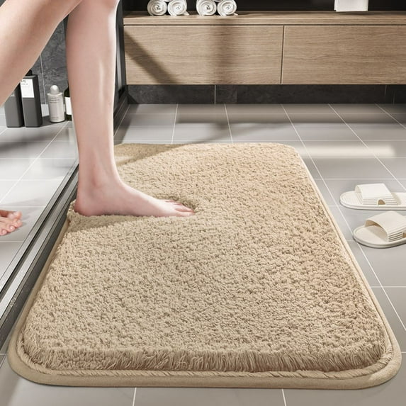 CSCHome Washable Soft Plush Bathroom Rug Solid Colors Bath Rugs Thick Plush Quick-Drying Floor Mats for Home Tub