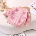 thumbnail image 1 of CSCHome Toddler Cardigan Cotton Long Jacquard Sweater Knit Toddler Sweater for Girls Crewneck Chunky Crochet Sweater Winter 1-6T, 1 of 8