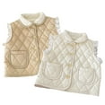 thumbnail image 1 of CSCHome Toddler Infant Girls Fall Winter Ruffle Vest Jacket Coats Lapel Autumn Winter Waistcoat Thickened Tops Outwear 9M-5Y Baby Sleeveless Coats, 1 of 9