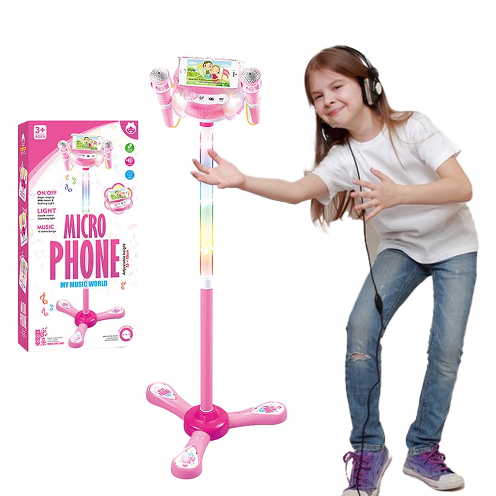 CSCHome Toddler Karaoke Microphone Adjustable Stand with BuiltIn Mp3