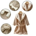 thumbnail image 1 of CSCHome Toddler Kids Autumn Bathrobe for Girl Boy,Solid Fleece Cotton Robe Skin-Friendly Fuzzy Beach Towel Bathrobe Soft Bath Towel with Belt for 3-12 Years Old, 1 of 8