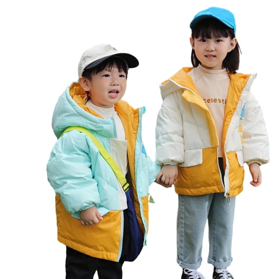 CSCHome Toddler Kids Boys Girls Winter Puffer Outwear ,Baby Winte Warm Hooded Puffer down Jacket Lightweight Cartoon Cute Autumn Winter down Coats,Sizes 2-8Y