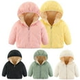thumbnail image 1 of CSCHome Toddler Kids Winter Warm Jacket Hooded Coat Winter Lightweight Down Jacket Down Puffer Coat Thick Hooded Outwear for Baby Boys Girls 1-7Y(Pink), 1 of 7