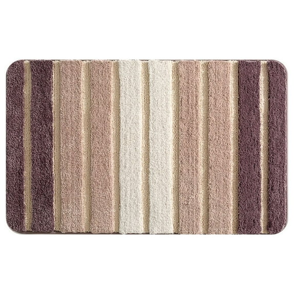 CSCHome Washable Bathroom Rug Simple Stripe Bath Rugs Thick Plush Quick-Drying Floor Mats for Home Tub