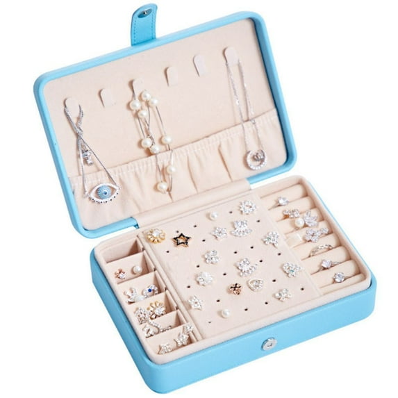 CSCHome Waterproof Travel Jewelry Box Anti-Scratch PU Portable Jewelry Organizer for Earrings Necklace Bracelet Bangle Display Holder