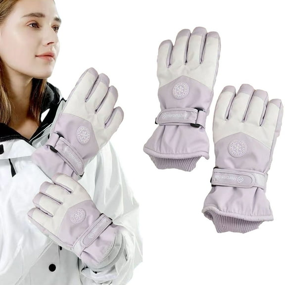 CSCHome Winter Gloves Adjustable Warm Waterproof Ski Gloves Anti-Slip Snow Gloves for Ourdoor Sports
