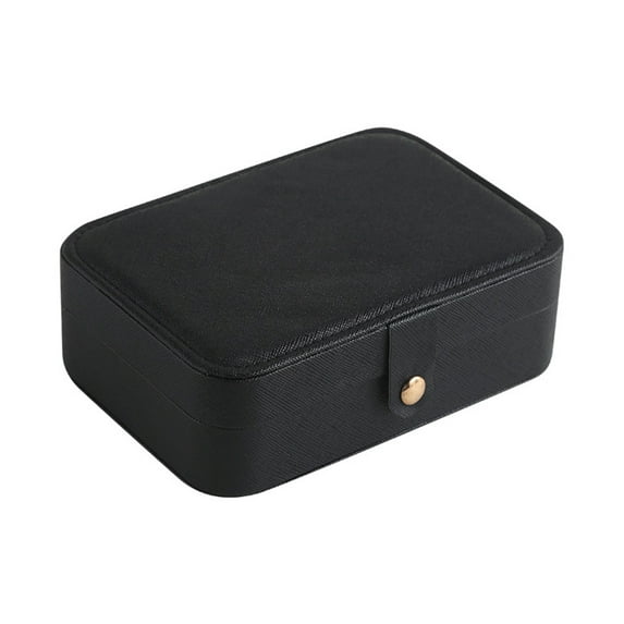 CSCHome Women's jewelry box, portable double layer jewelry storage box with lock design, PU leather jewelry travel case