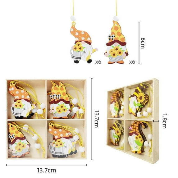 CSCHome Wood Bee Gnomes Welcome to Hang Sign Wood Decoration Garden Tree Small Accessories Wooden Welcome Card Decoration