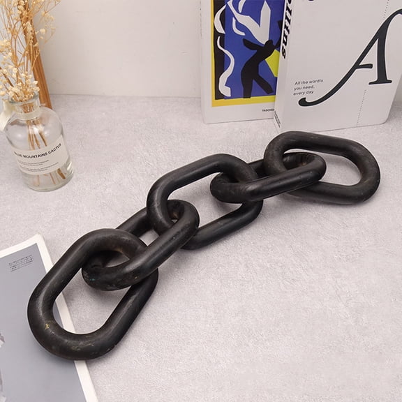 CSCHome Wood Chain Link Decor Wood Knot Decor Farmhouse Wooden Links Home Decor Hand Carved Wood Crafts Ornaments for Coffee Table Tray Shelf