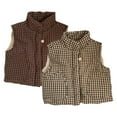 thumbnail image 1 of CSChome 9M-7Y Toddler Baby Fall Winter Warm Vest for Girls Boys Kids Zipper up Plaid Waistcoat Outwear Sleeveless Jacket with Large Pockets, 1 of 9