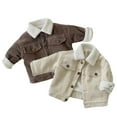 thumbnail image 1 of CSChome Toddler Boys Girls Winter Corduroy Jacket for Baby Newborn Winter Sherpa Lined Coats Padded Thickened Outwear Tops 6M-4Y, 1 of 8