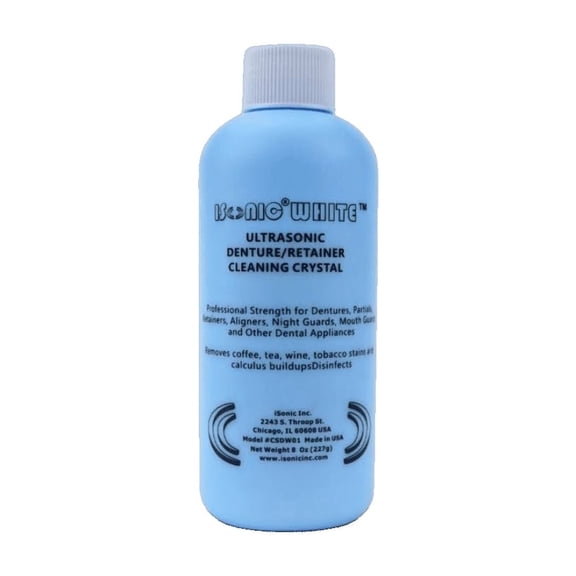iSonic CSDW01 Denture and Retainer Cleaning Crystals for Dental and Sleep Apnea Appliances, 8 oz Bottle
