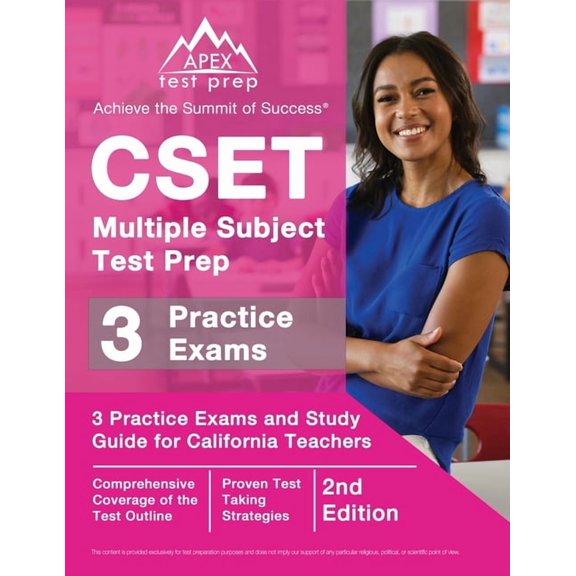 CSET Multiple Subject Test Prep: 3 Practice Exams and Study Guide for California Teachers [2nd Edition], (Paperback)