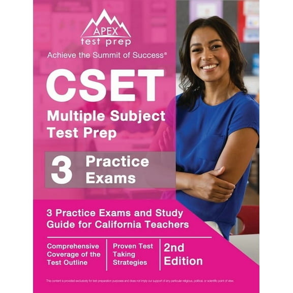CSET Multiple Subject Test Prep: 3 Practice Exams and Study Guide for California Teachers [2nd Edition], (Paperback)