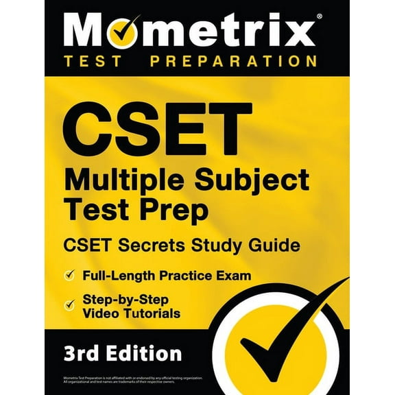 CSET Multiple Subject Test Prep - CSET Secrets Study Guide, Full-Length Practice Exam, Step-By-Step Review Video Tutoria, (Paperback)