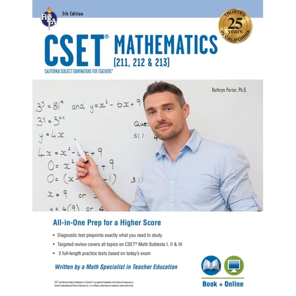 Cset Teacher Certification Test Prep CSET Mathematics Book + Online, (Paperback)