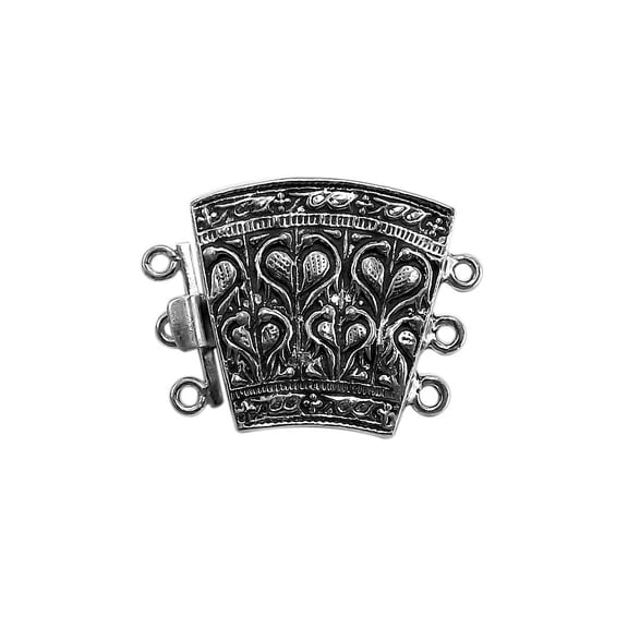 CSF-358 Silver Overlay Multi Strand Clasp With 3 Hole