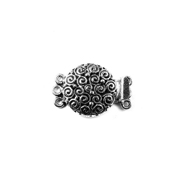 CSF-387 Silver Overlay Multi Strand Clasp With 3 Hole
