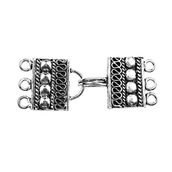 CSF-460 Silver Overlay Multi Strand Clasp With 3 Hole