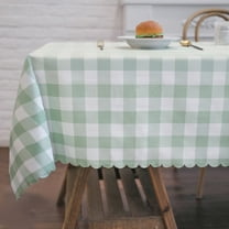 Rectangular table tablecloth, stain resistant, durable and wrinkle resistant, suitable for dining room, party, birthday party and wedding decoration, 63"×55", black and green