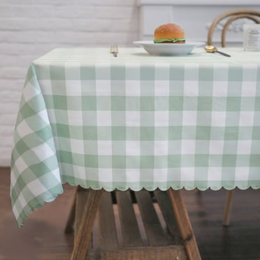 Rectangular table tablecloth, stain resistant, durable and wrinkle resistant, suitable for dining room, party, birthday party and wedding decoration, 63"×55", black and green