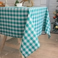 thumbnail image 1 of CSFL Checkered Tablecloth for Rectangle Tables, Polyester Gingham Tablecloths, Stain Resistant Dining Table Cover for Outdoor Picnic, Kitchen and Party, 87"x 55", Deep Green and White, 1 of 8