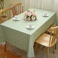 thumbnail image 1 of 32" × 48" Rectangular Waterproof and Stain-Resistant Plastic Tablecloth - Khaki and Green, Easy to Clean, Perfect for Dining Tables, Parties, Birthdays, and Weddings, 1 of 5