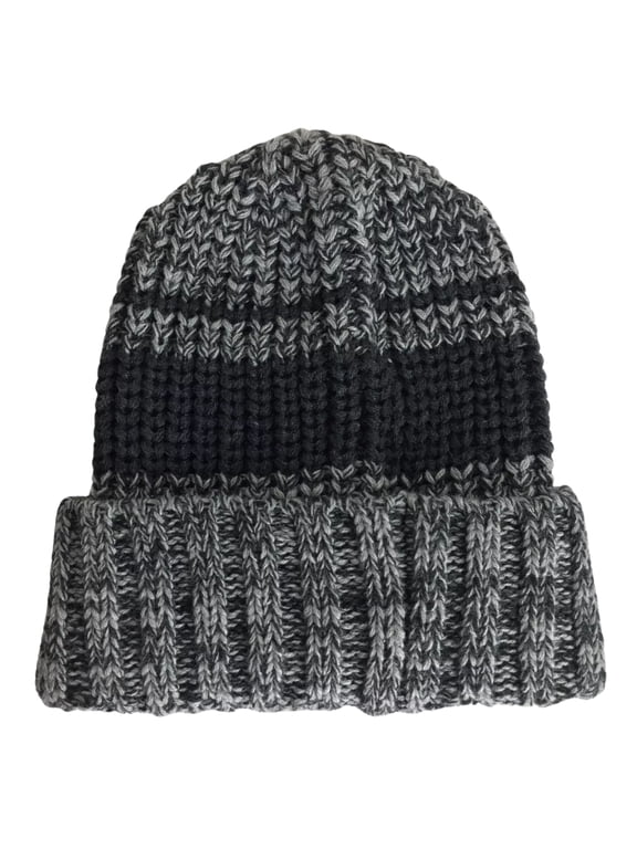 Champs Sports Gear Men's Knit Striped Beanie One Size Black Grey