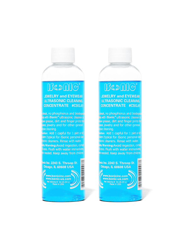 Jewelry and Eyewear Cleaning Solution Concentrate, 2 x 8oz Bottles