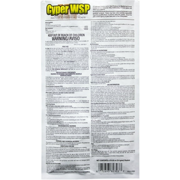 CSI 82300001 Cyper WSP Insecticide, 4 x 9.5 Grams Packet, Each