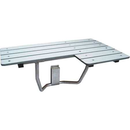 CSI Bathware 32 in W x 21 D L-Shape Wall Mount Phenolic Slatted Folding Shower Seat Right Hand