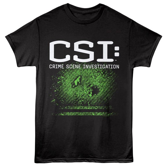 CSI Crime Scene Forensic Light Men's T Shirt (Black, AdultS)