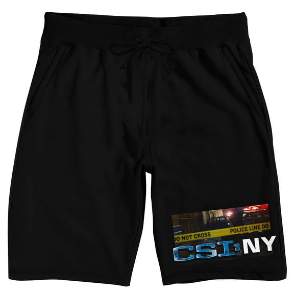 CSI: NY Title Logo Men's Black Lounge Shorts-Medium