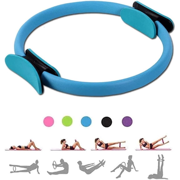 CSONGAZA 15 Inch Pilates Rings Yoga Pilates Magic Circle Pilates Ultra Fit Exercise Resistance Fitness Toning Ring Workout Fitness Circles with Dual Grip Handles for Home Gym Use