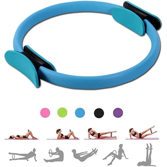 CSONGAZA 15 Inch Pilates Rings Yoga Pilates Magic Circle Pilates Ultra Fit Exercise Resistance Fitness Toning Ring Workout Fitness Circles with Dual Grip Handles for Home Gym Use