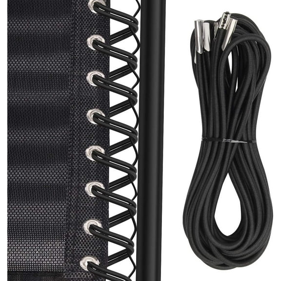 CSONGAZA 4PCS Replacement Cord for Zero Gravity Chair, Universal Elastic Repair Cord for Recliners Replacement Laces Rope for Lounge, Bungee Beach Chair (Black)