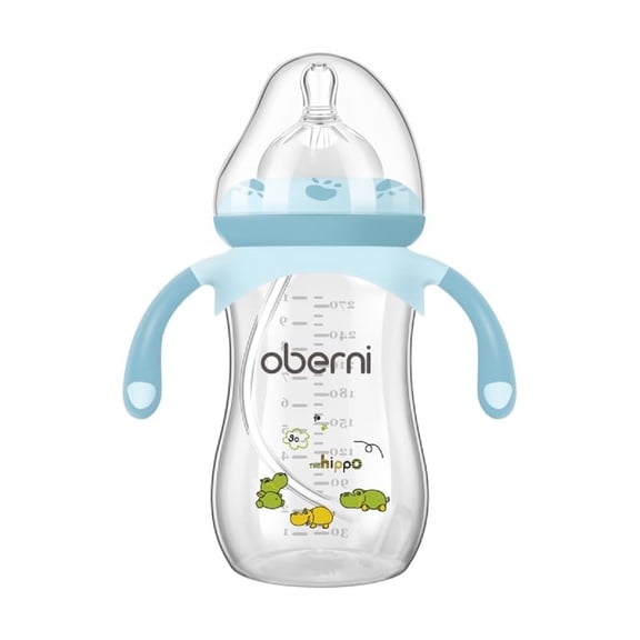 CSONGAZA Baby Bottles, Weighted Straw Toddler Milk Bottles with Non-Slip Handle, Size + Variable Fast Flow, 12+ Months, BPA-Free,1Pack/9oz