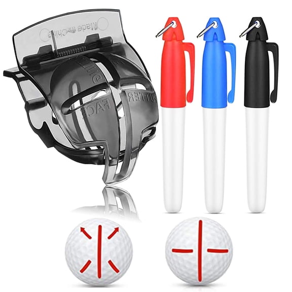 CSONGAZA Golf Ball Line Marker Golf Ball Stencil Drawing Tool 3 Color Pens Template Liner Putt Alignment