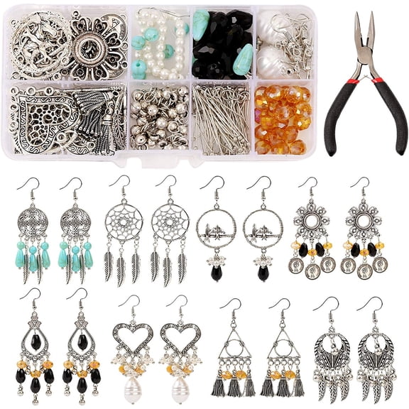 CSONGAZA Jewelry Crafting Accessories, Jewelry Making Set, DIY Jewelry Kit, Jewelry Making Kit, Bohemian Ear Wire Jewelry Making Kit