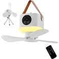 thumbnail image 1 of CSONGAZA Portable Camping Fan with Lights,LED Hanging Ceiling Fan With Remote&Timer, 9.25" Wireless Rechargeable Tent Fan,4 Speeds&Brightness for Canopy, Beach, RV, Car, Camper,Outdoor,Indoor, 1 of 9