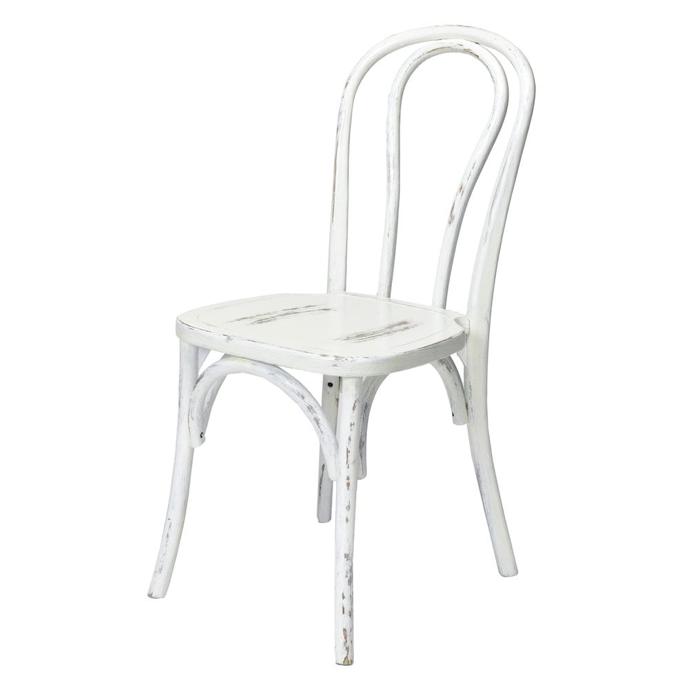 Off-White Wooden Cross Back Chiavari Side Chair