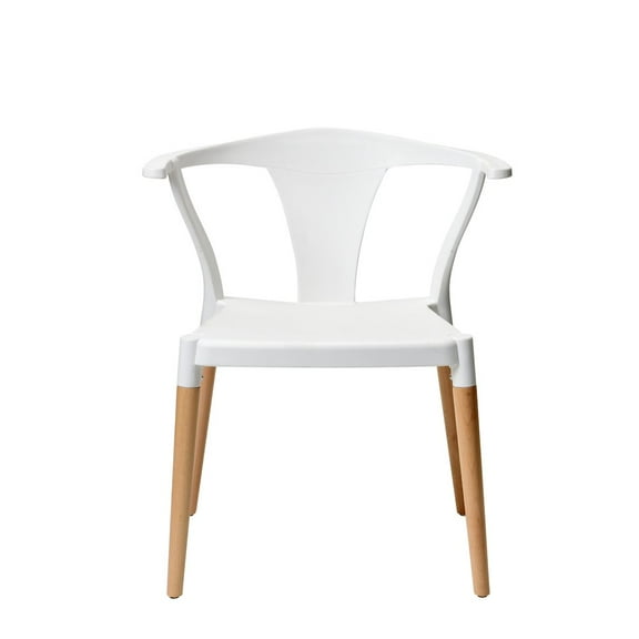 CSP Commerical Seating Products Mid Century Modern White Dining Chairs