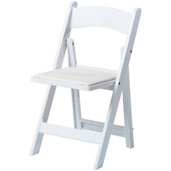 CSP Set Of 1 Amigo Inter Stackable Resin Folding Chair With Padded Seat - White