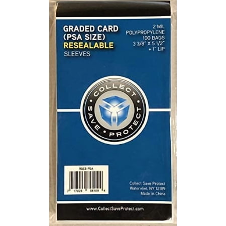 CSP - PSA Sized Graded Card Sleeves Resealable Bag - 2 Mil - 100 Bags PSA Slab / Ultra Pro One Touch Magnetic Holder