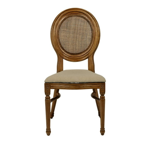 CSP Rattan Back Tinted Raw Elizabeth  Stackable Dining Chair